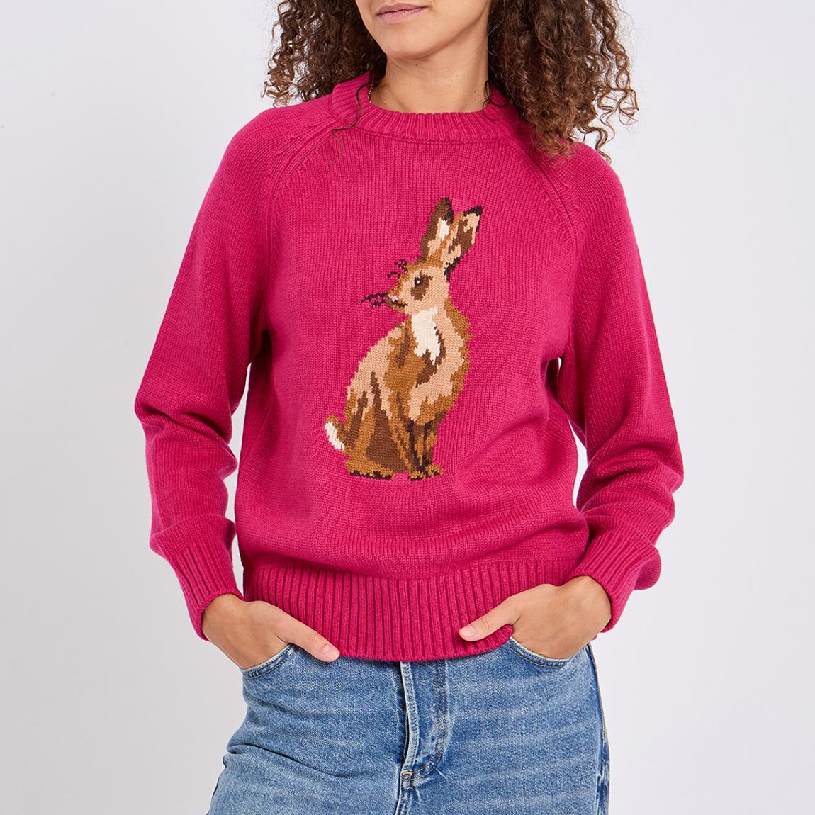 Pink Intarsia Hare Knit Jumper main product photo