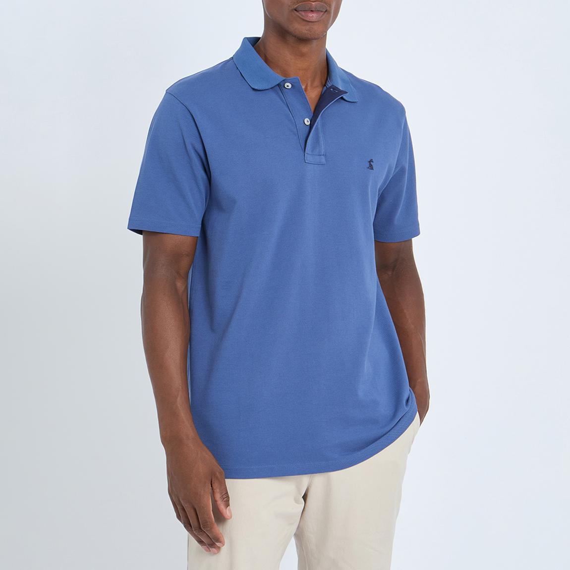Blue Woody Cotton Pique Polo Shirt main product photo