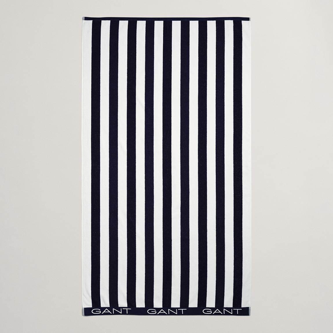 Navy Block Stripe Beach Towel main product photo