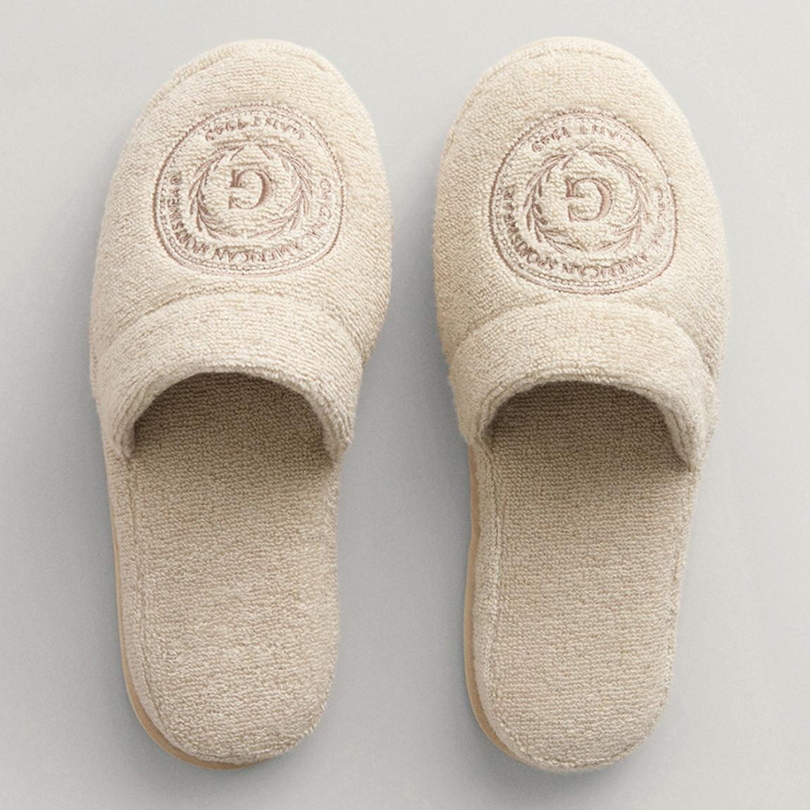 Stone Embroidered Crest Slippers main product photo