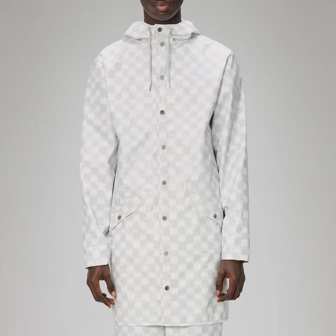 White Unisex Long Waterproof Rain Jacket main product photo