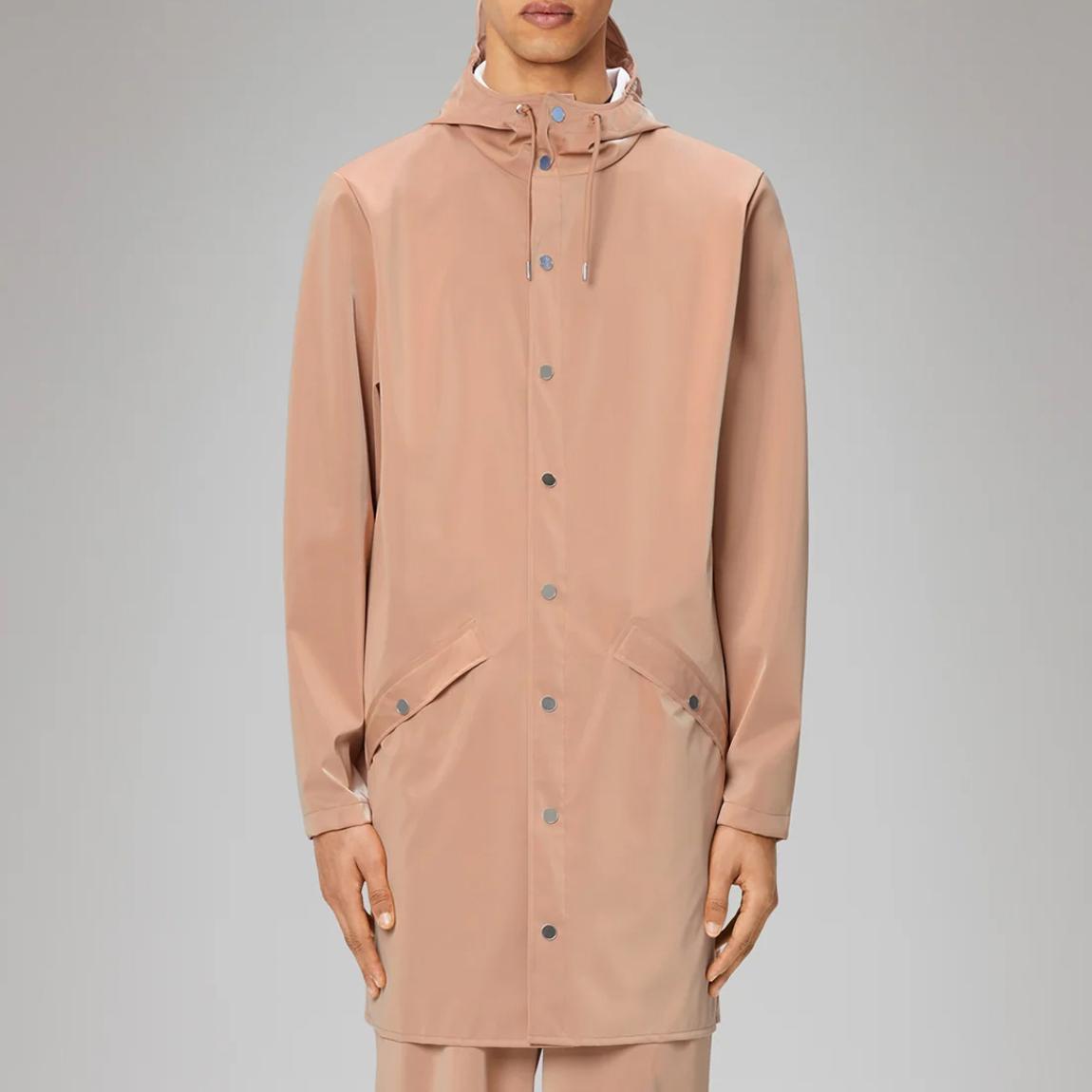 Peach Unisex Long Waterproof Rain Jacket main product photo