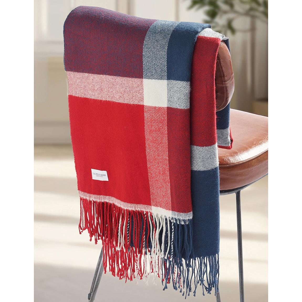 Luxurious Soft Check Boxed Throw, Navy Iris main product photo