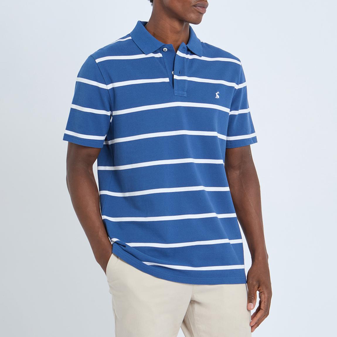 Blue/ White Stripe Filbert Cotton Polo Shirt main product photo