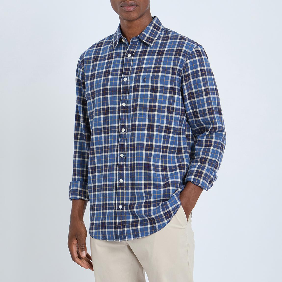 Navy Check Buchanan Cotton Shirt main product photo