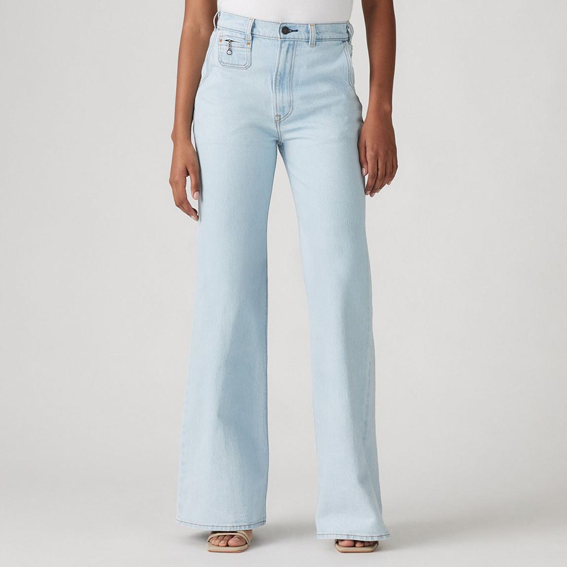 Light Blue Ribcage Bells Cotton Stretch Jean main product photo