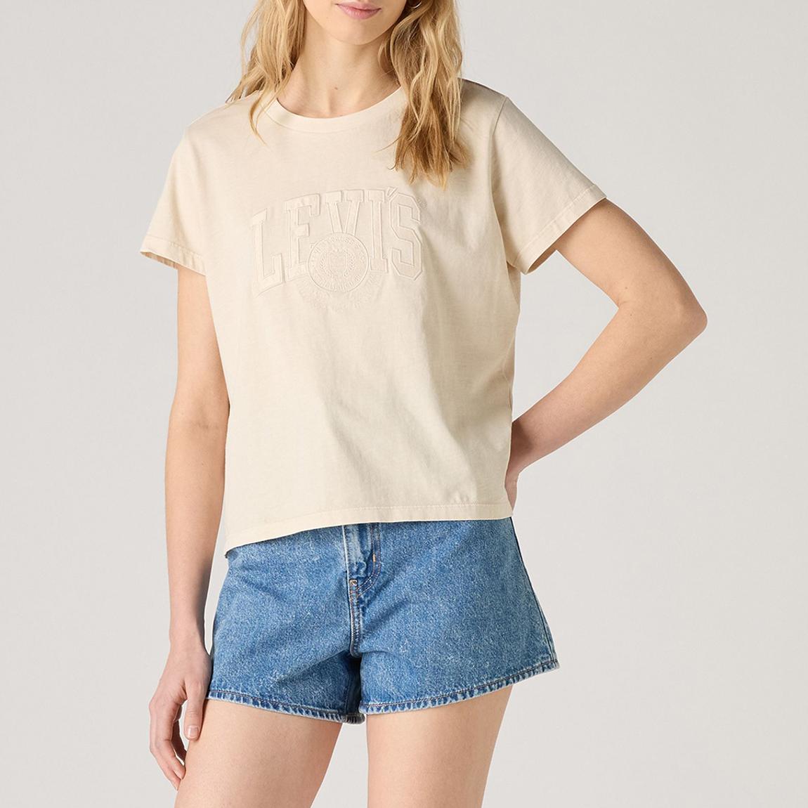 Cream Graphic Boxy Cotton T-Shirt main product photo