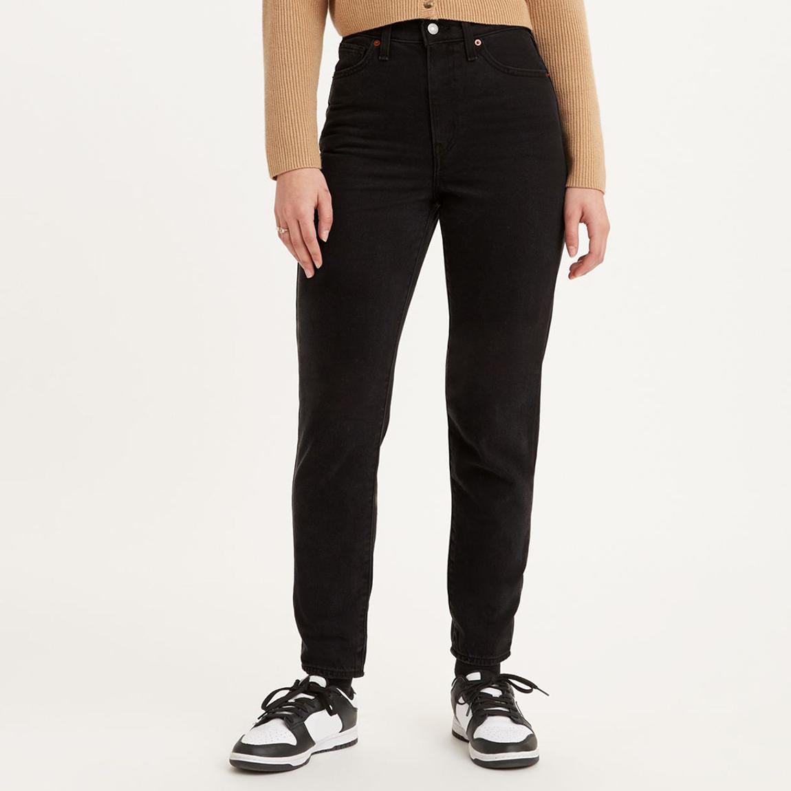 Black High Waisted Mom Jeans main product photo