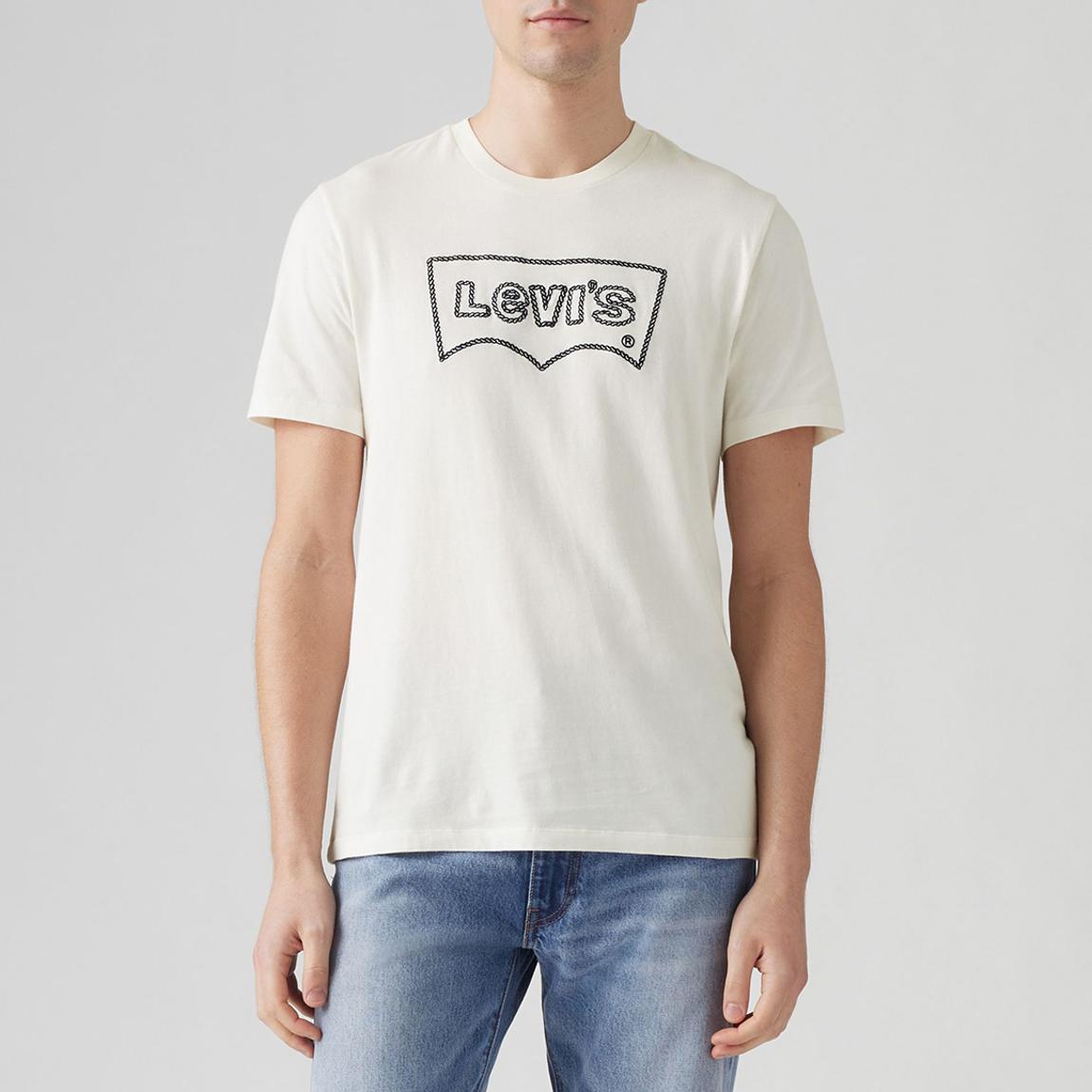 White Graphic Stitched Cotton Logo T-Shirt main product photo