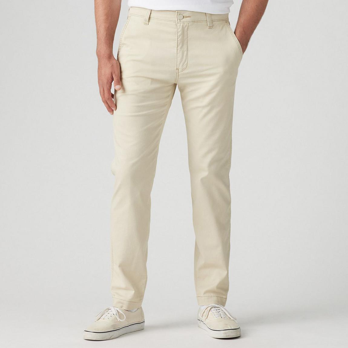 Ecru Linen Blend Stretch Chino Trousers main product photo