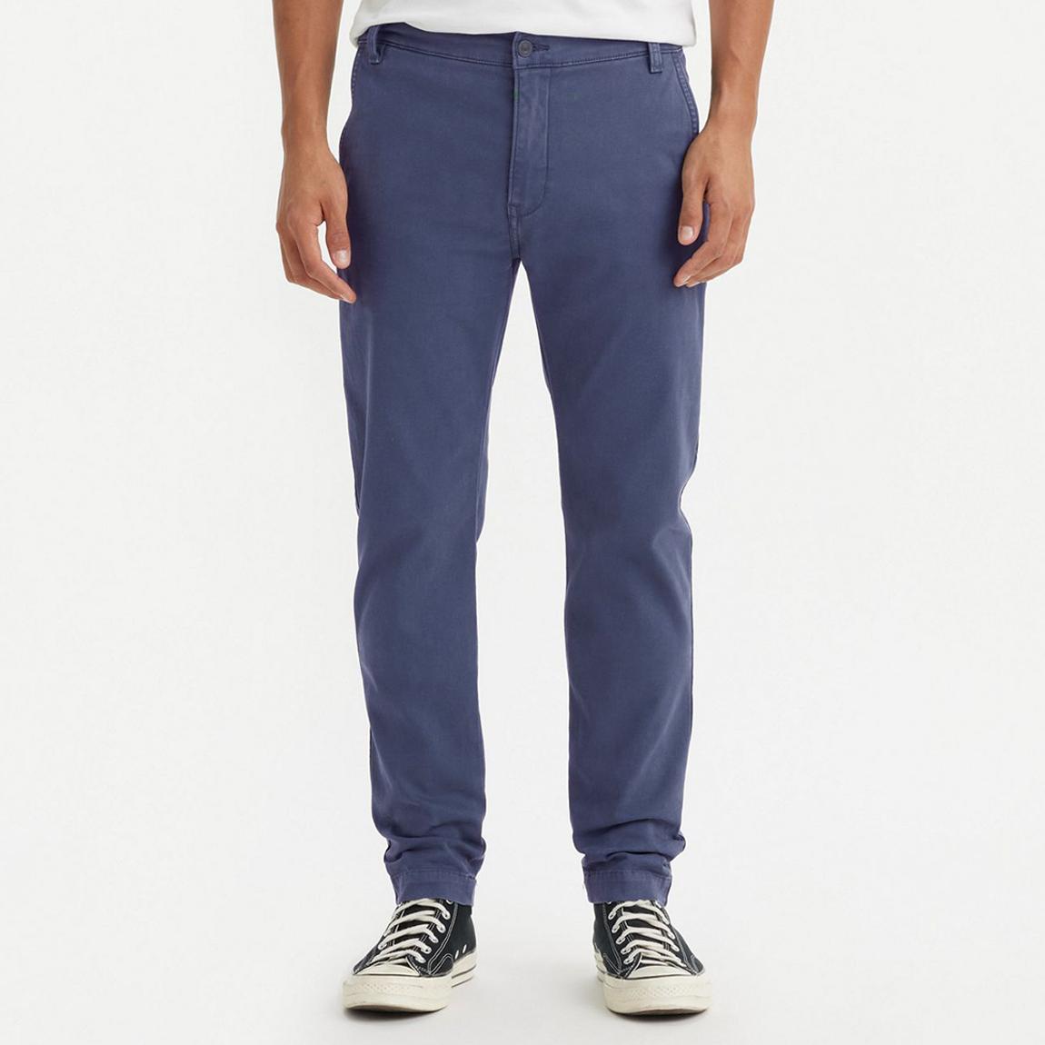 Mid Blue Linen Blend Stretch Chino Trousers main product photo