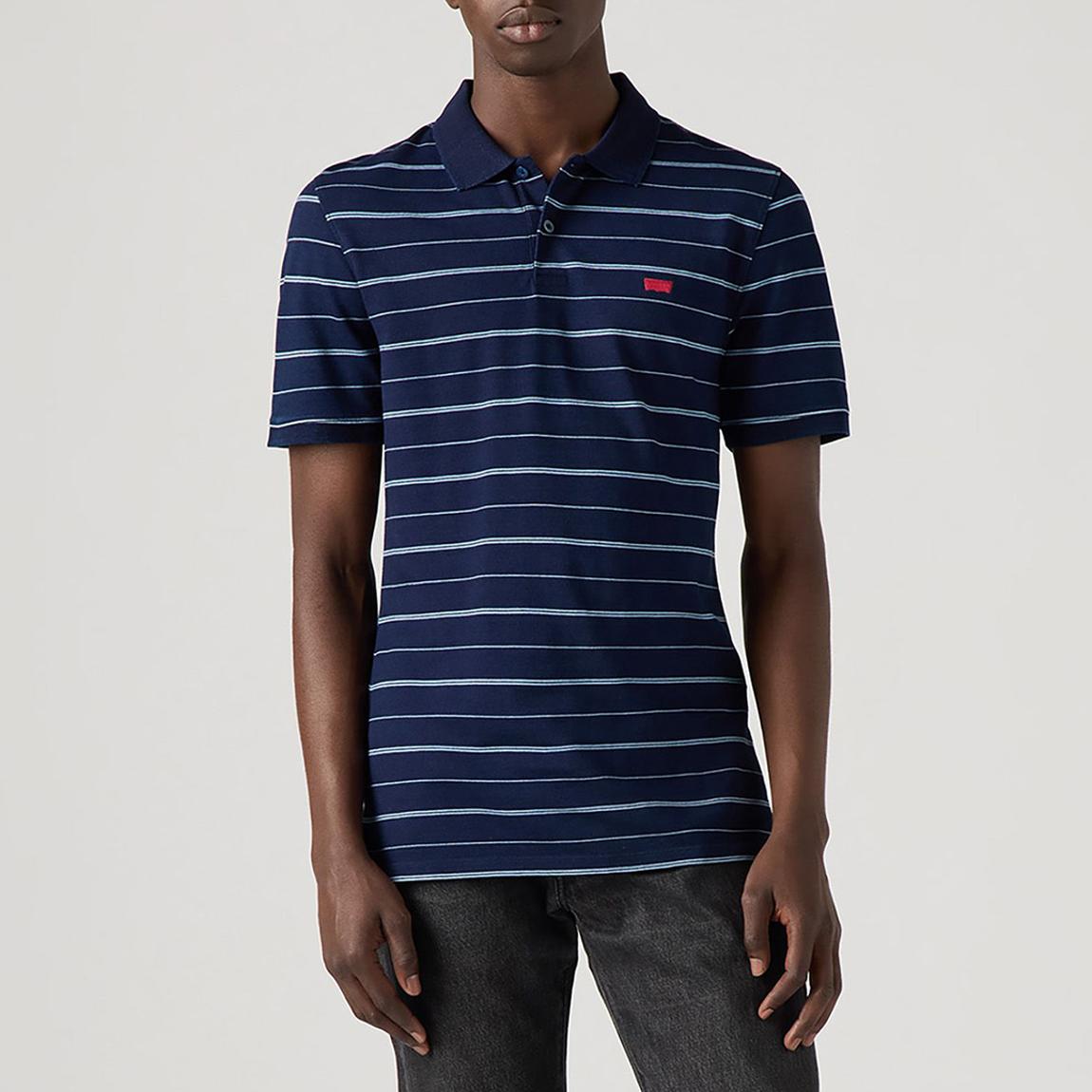 Navy Stripe Slim Fit Polo Shirt main product photo