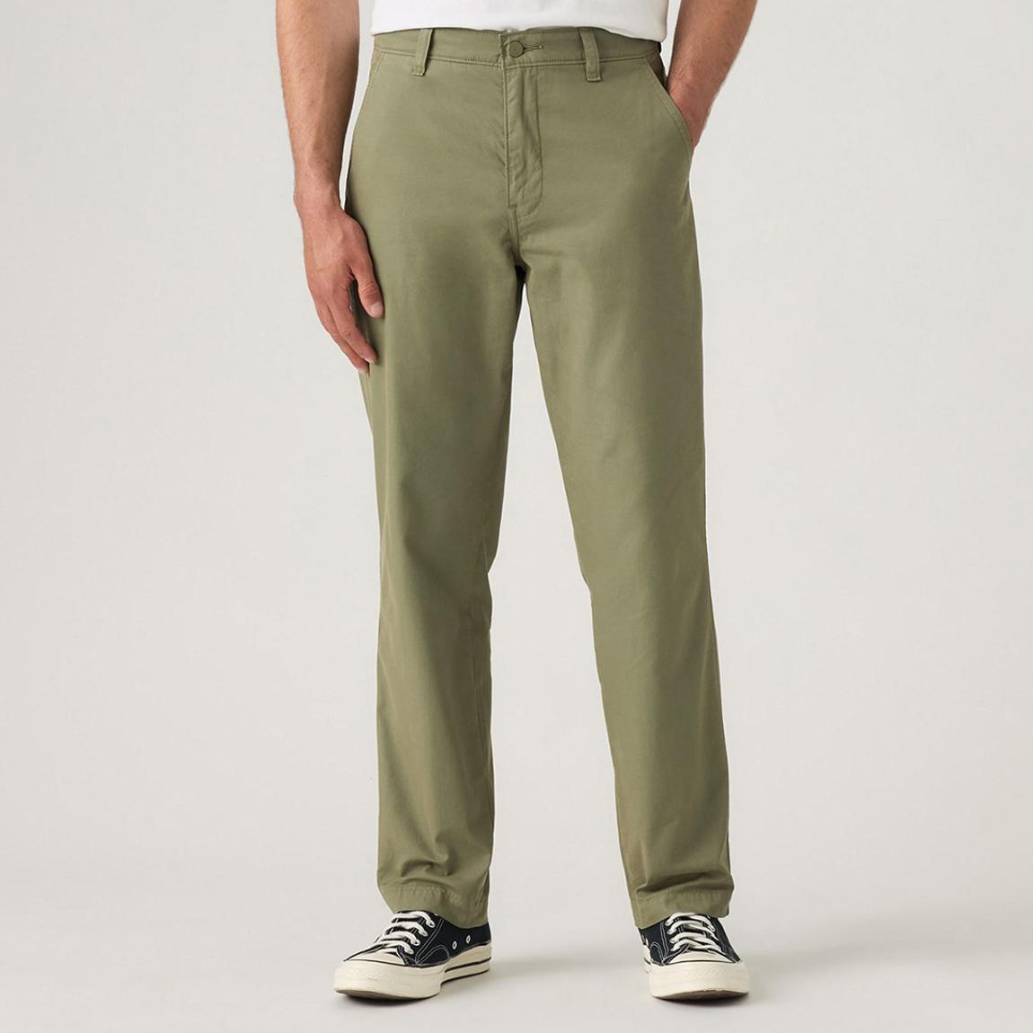 Khaki Relaxed Straight Chino Trousers main product photo