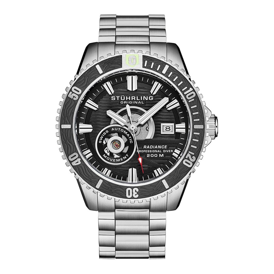 Men's Silver/Black Radiance Automatic Skeleton Watch 44mm main product photo