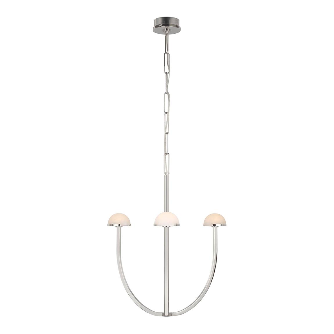 Pedra Medium Chandelier in Polished Nickel with Alabaster main product photo