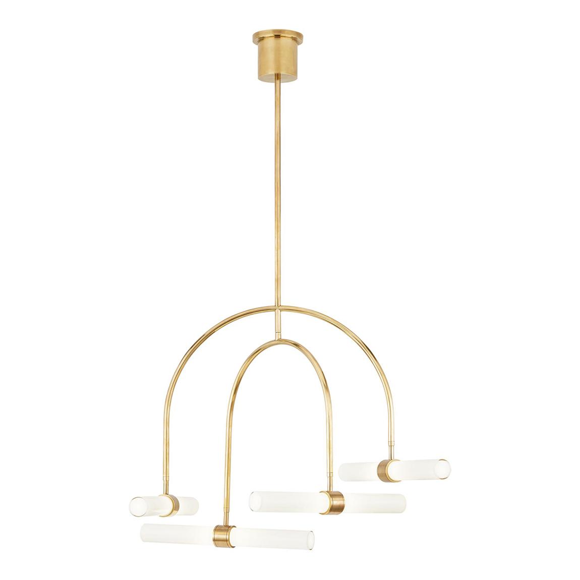 Calumn 4-Light Chandelier in Natural Brass main product photo