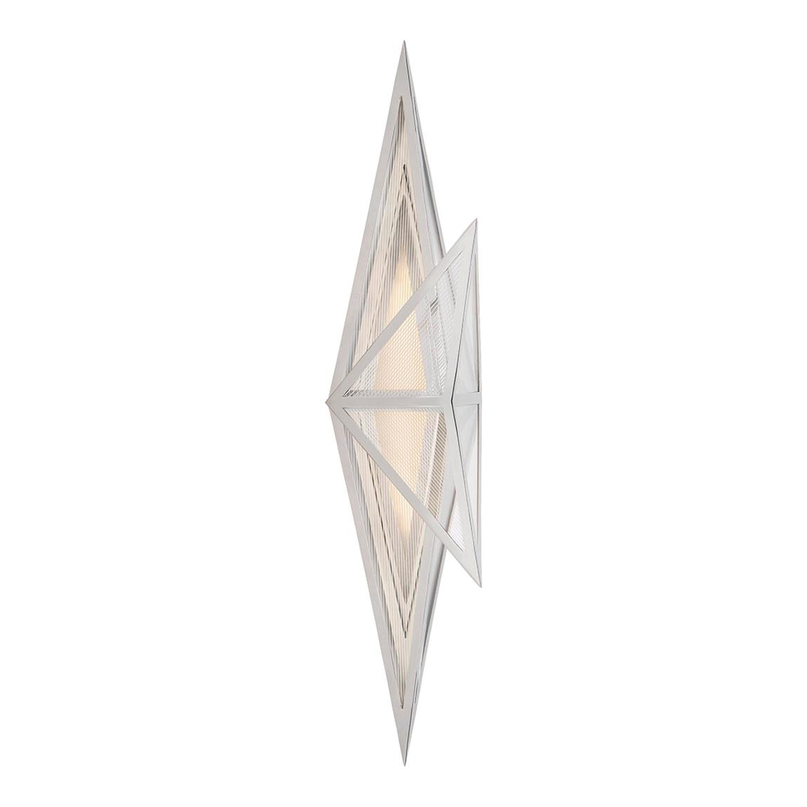Ori Tall Sconce in Polished Nickel with Clear Lined Glass main product photo
