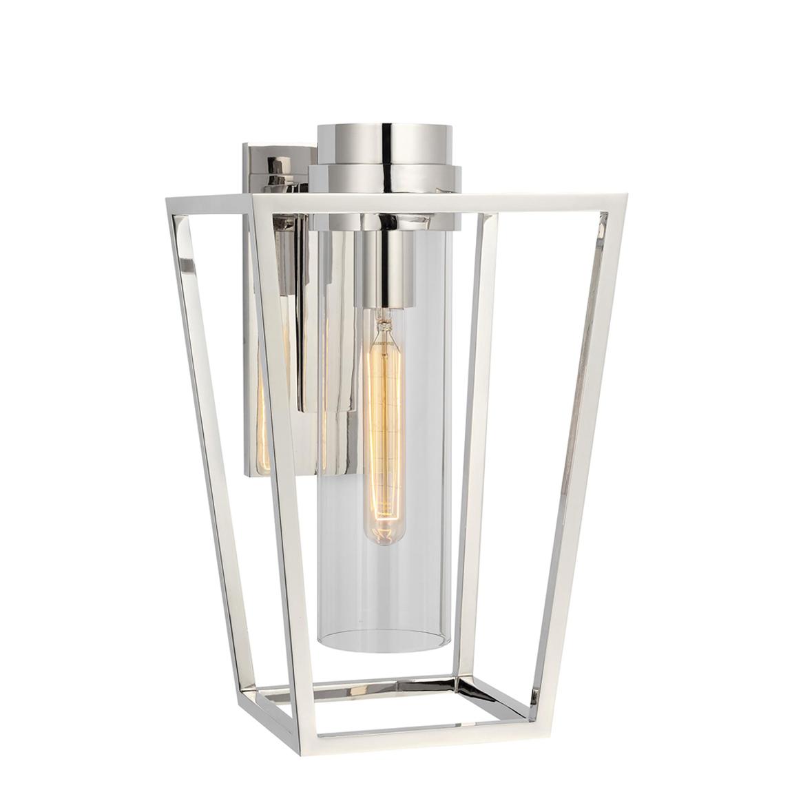 Presidio Small Bracketed Sconce in Polished Nickel with Clear Glass main product photo
