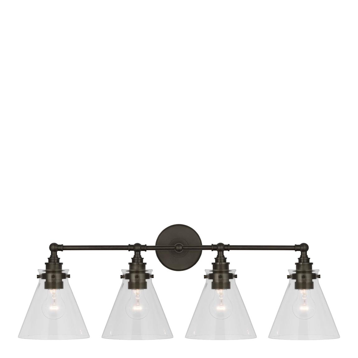 Parkington 32" Four Light Bath Bar in Bronze with Clear Glass main product photo