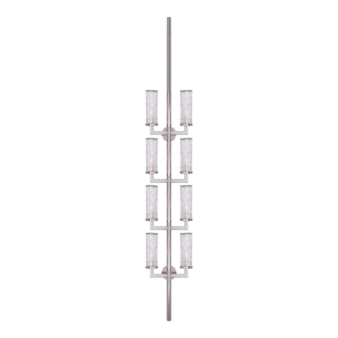Liaison Statement Sconce in Polished Nickel with Crackle Glass main product photo