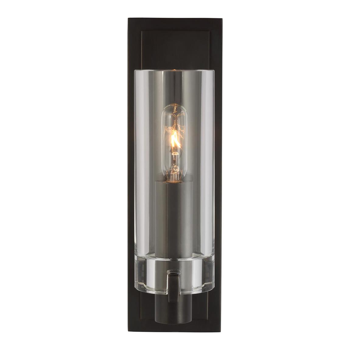 Sonnet Petite Single Sconce in Bronze with Clear Glass main product photo