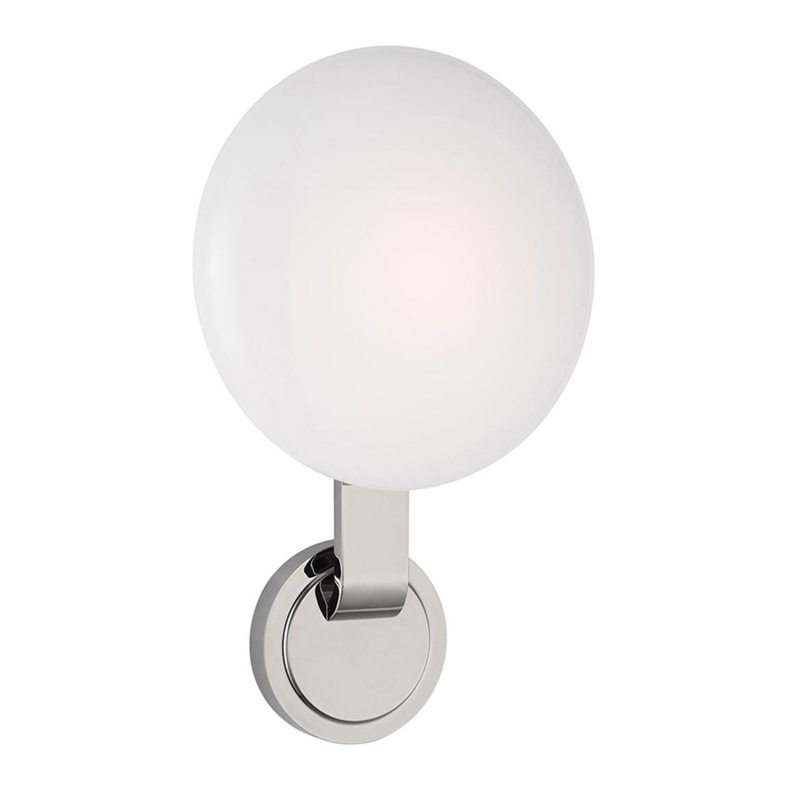 Marisol Medium Single Sconce in Polished Nickel with White Glass main product photo