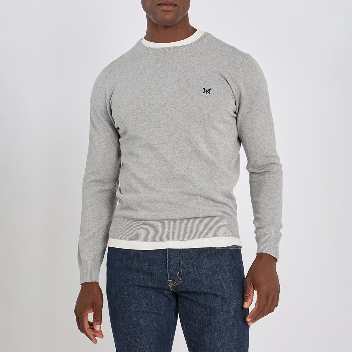 Grey Marl Crew Neck Cotton Jumper main product photo