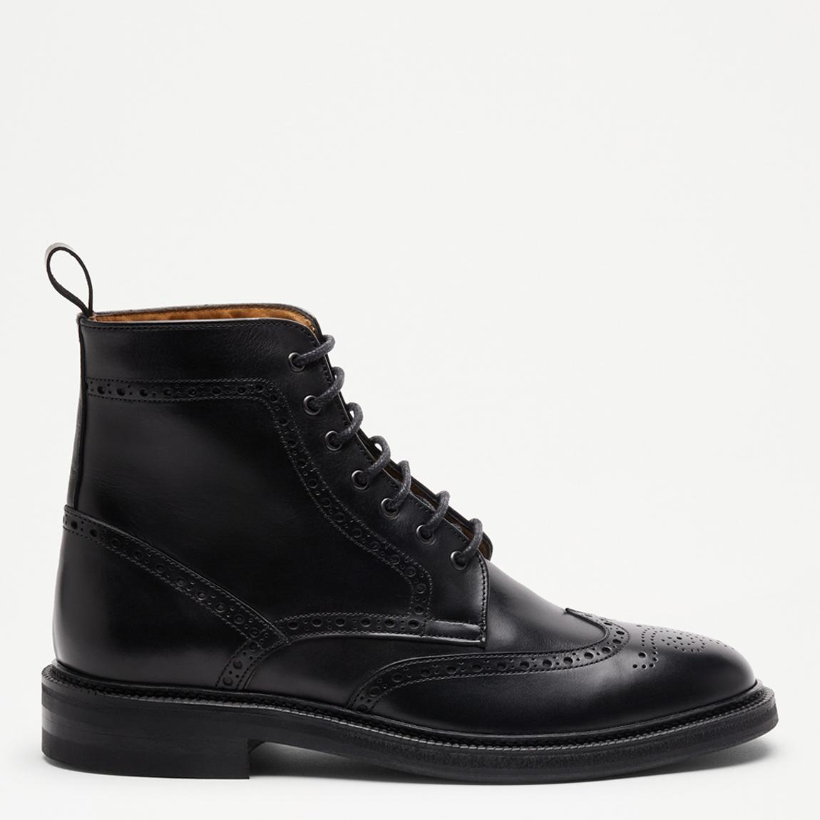 Men's Black York Brogue Ankle Boot main product photo