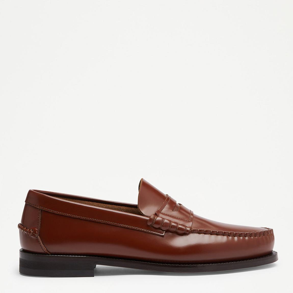Men's Dark Tan Dartmouth Leather Saddle Loafer main product photo