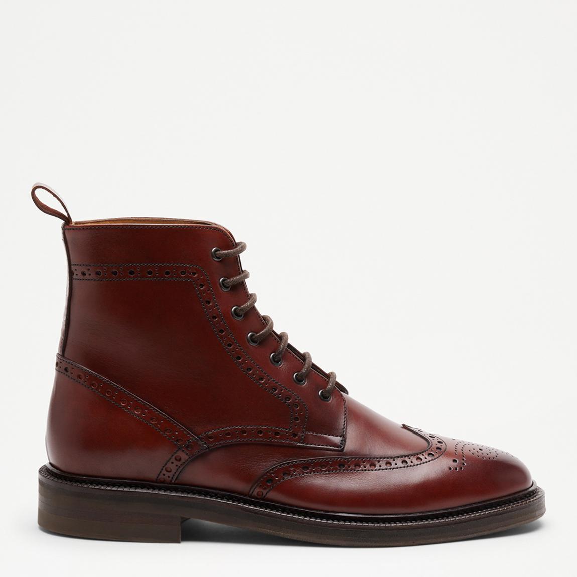 Men's Tan York Leather Brogue Boots main product photo