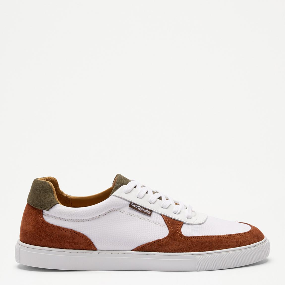 Men's White/Red Vele Suede Trainers main product photo