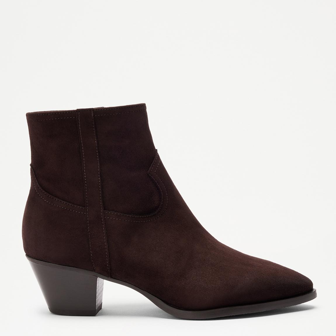 Women's Brown Valley Suede Heeled Ankle Boots main product photo