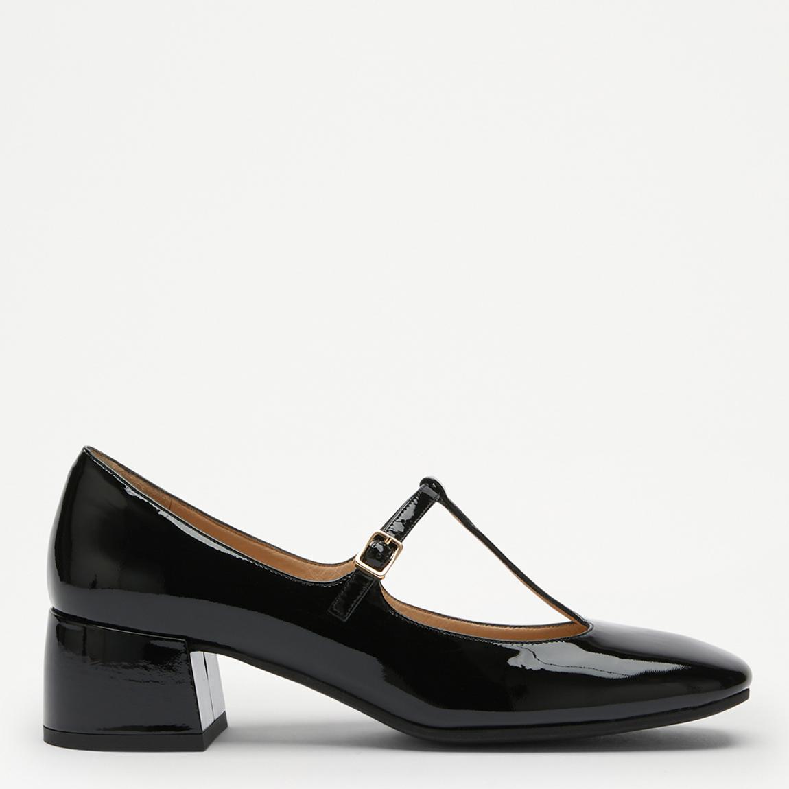Women's Black Tabby Patent Heeled Shoes main product photo