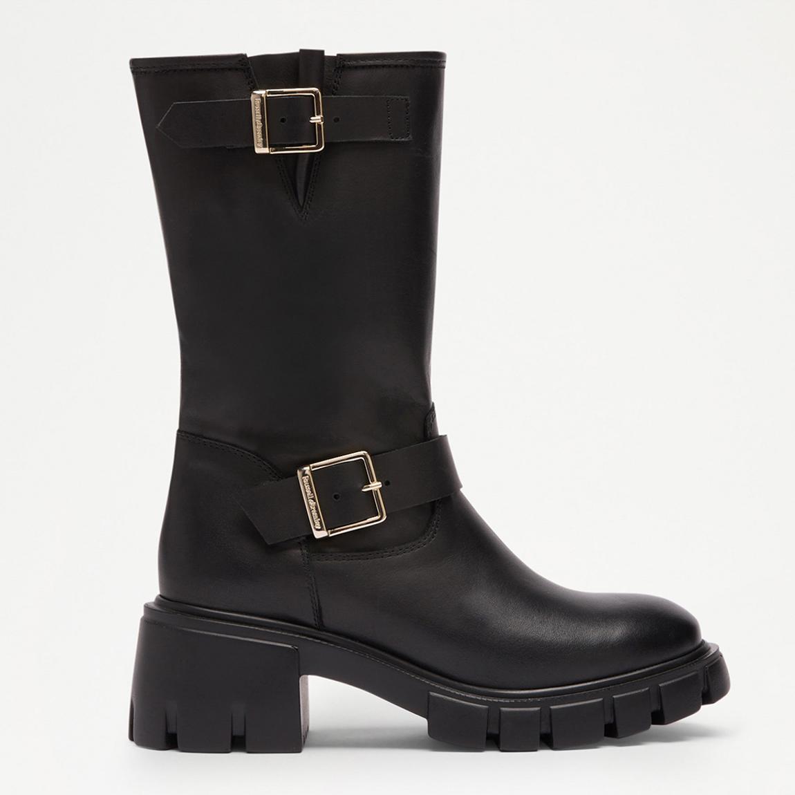 Women's Black City Bike Heeled Tall Bootss main product photo
