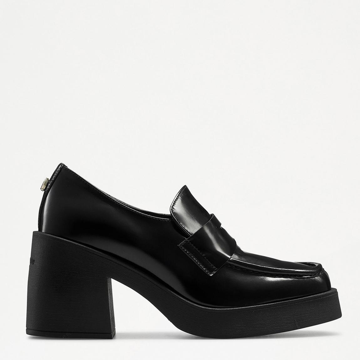 Women's Black Britney Nappa Heeled Loafers main product photo