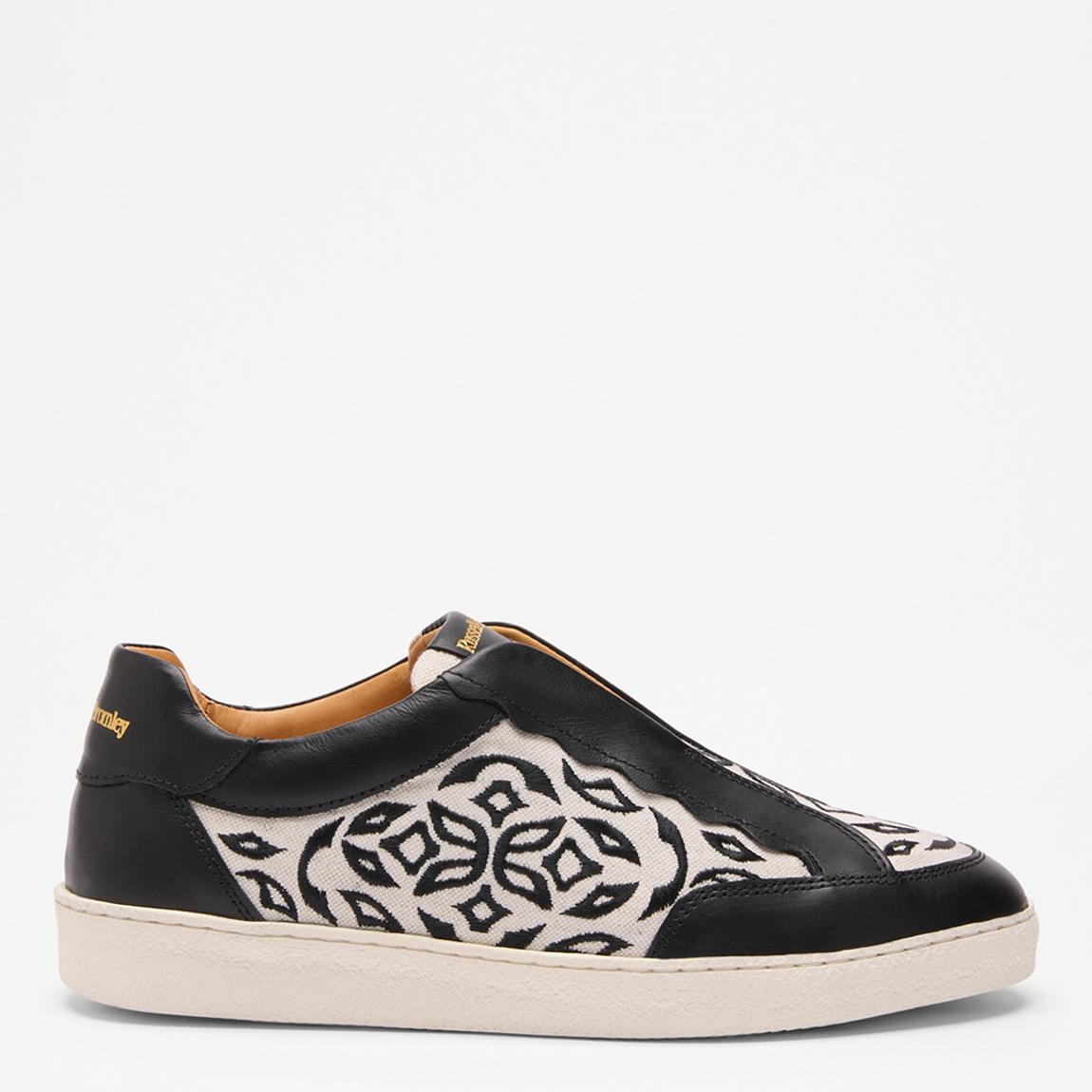 Women's Black/Cream Gemini Roll Up Laceless Trainer  main product photo