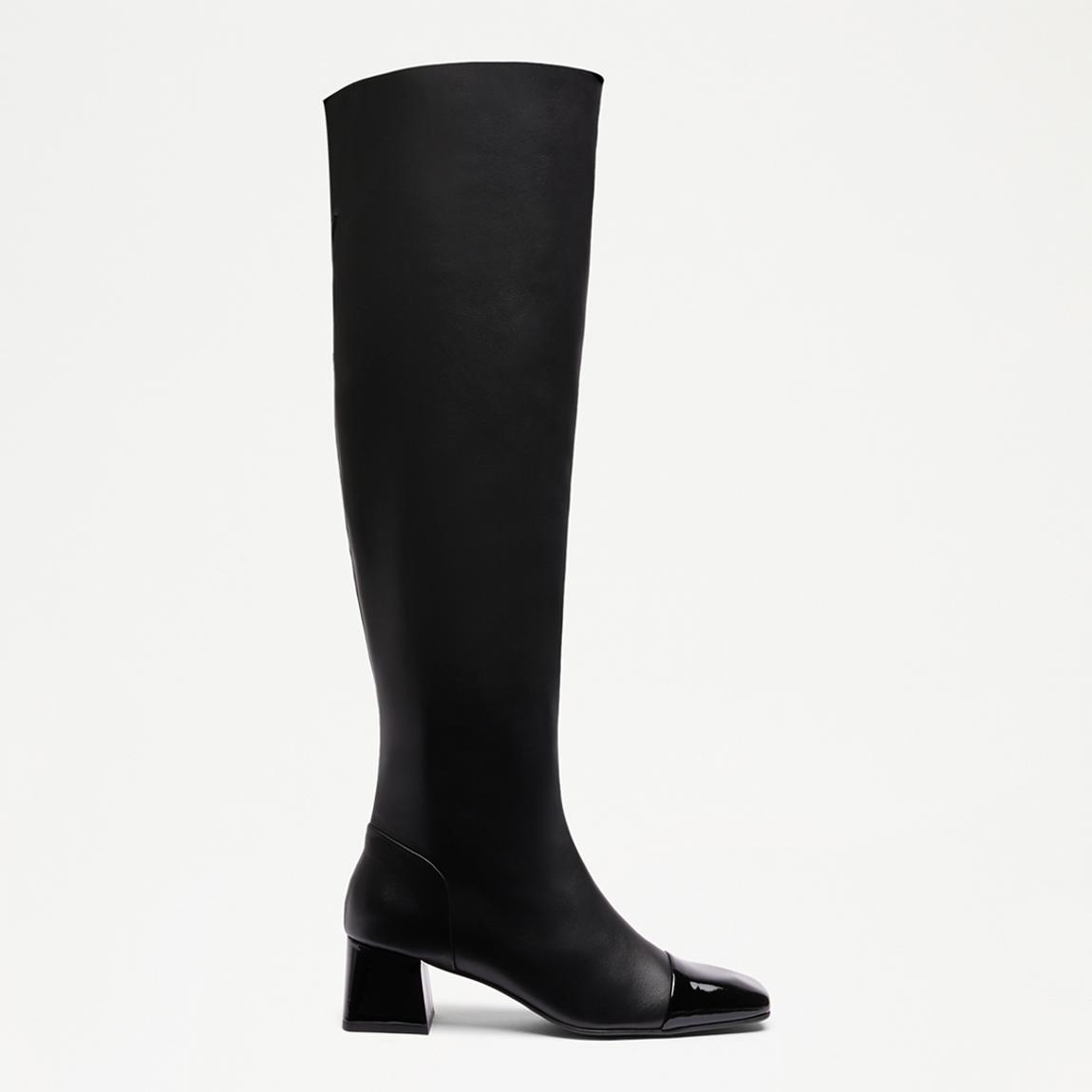 Women's Black Thelma High Patent Heeled Tall Boots main product photo
