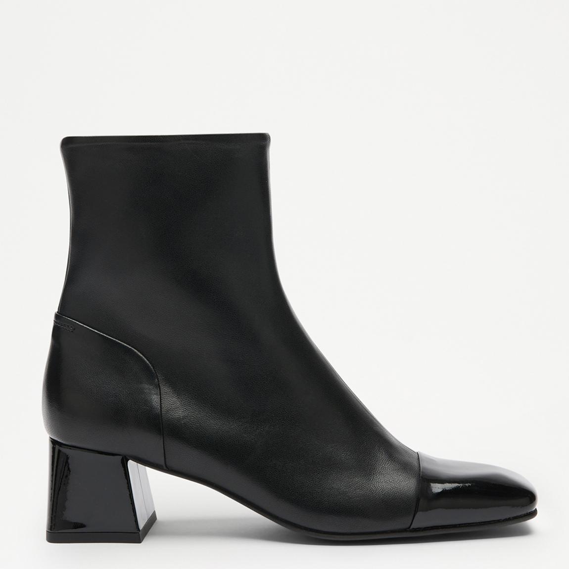 Women's Black Thelma Patent Heeled Ankle Boots main product photo