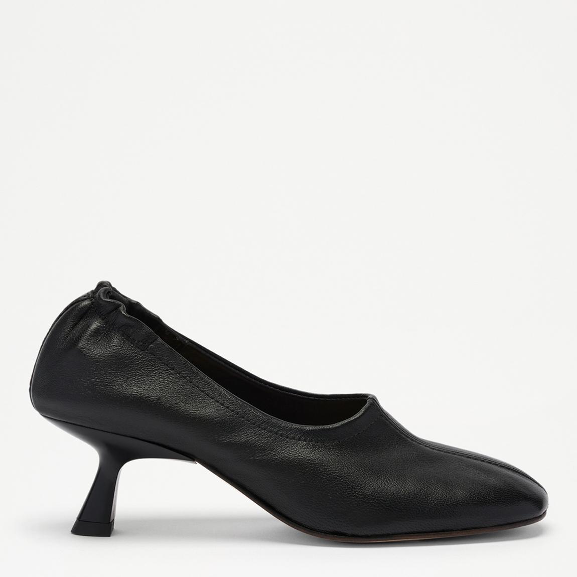 Women's Black Tiln Pump Leather Heeled Court Shoes main product photo