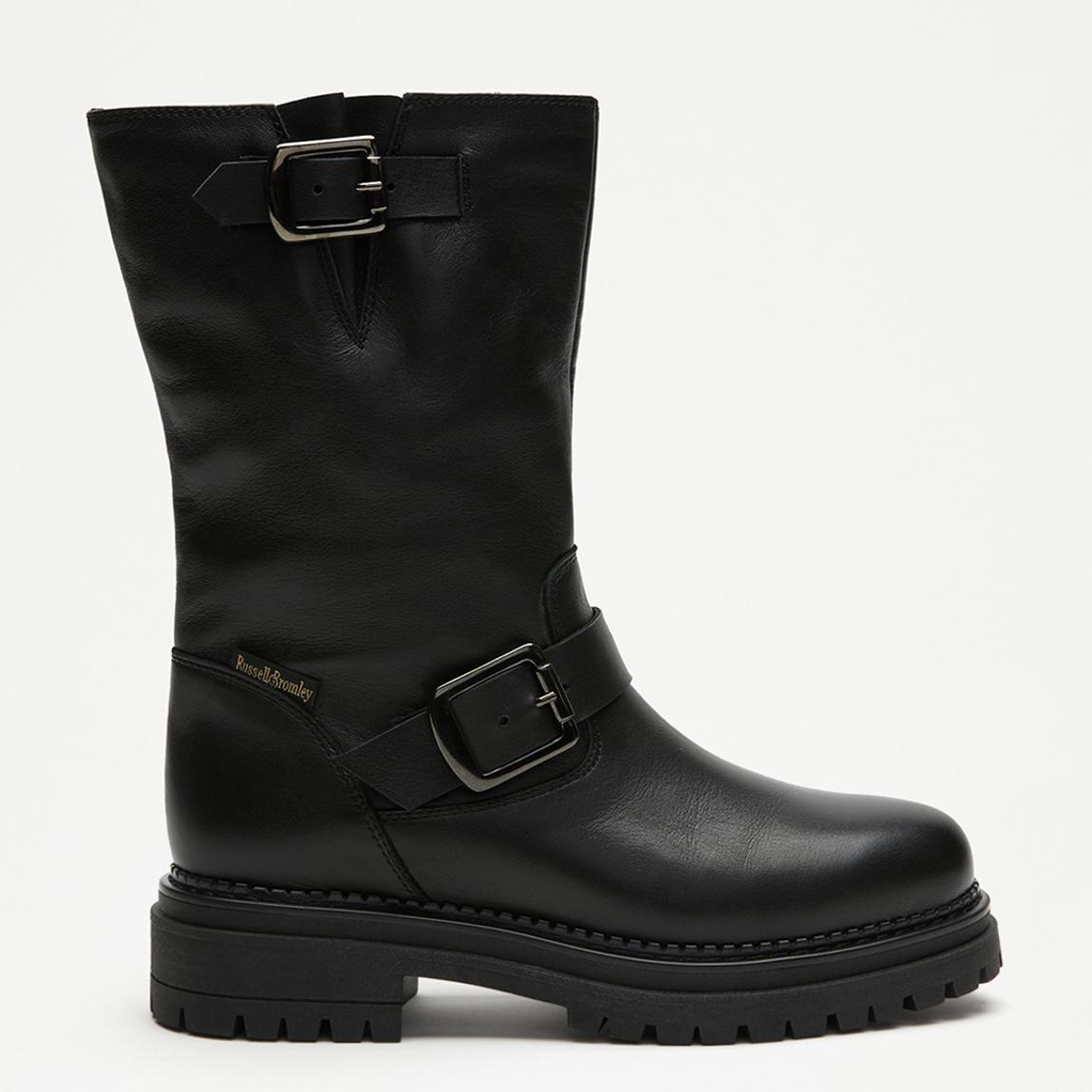 Women's Black Commit Leather Flat Tall Boots main product photo