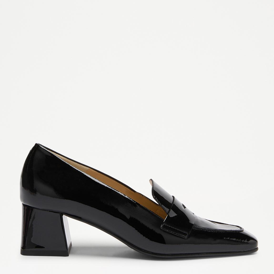 Women's Black Uptown Mid Patent Heeled Loafers main product photo
