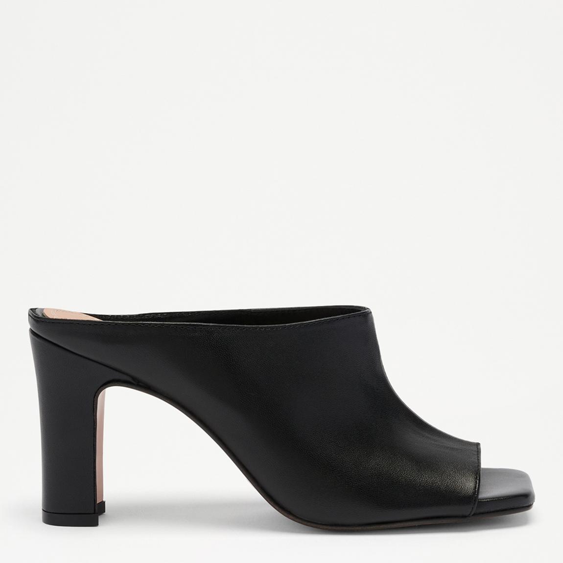 Women's Black Ashmore Leather Heeled Mules main product photo