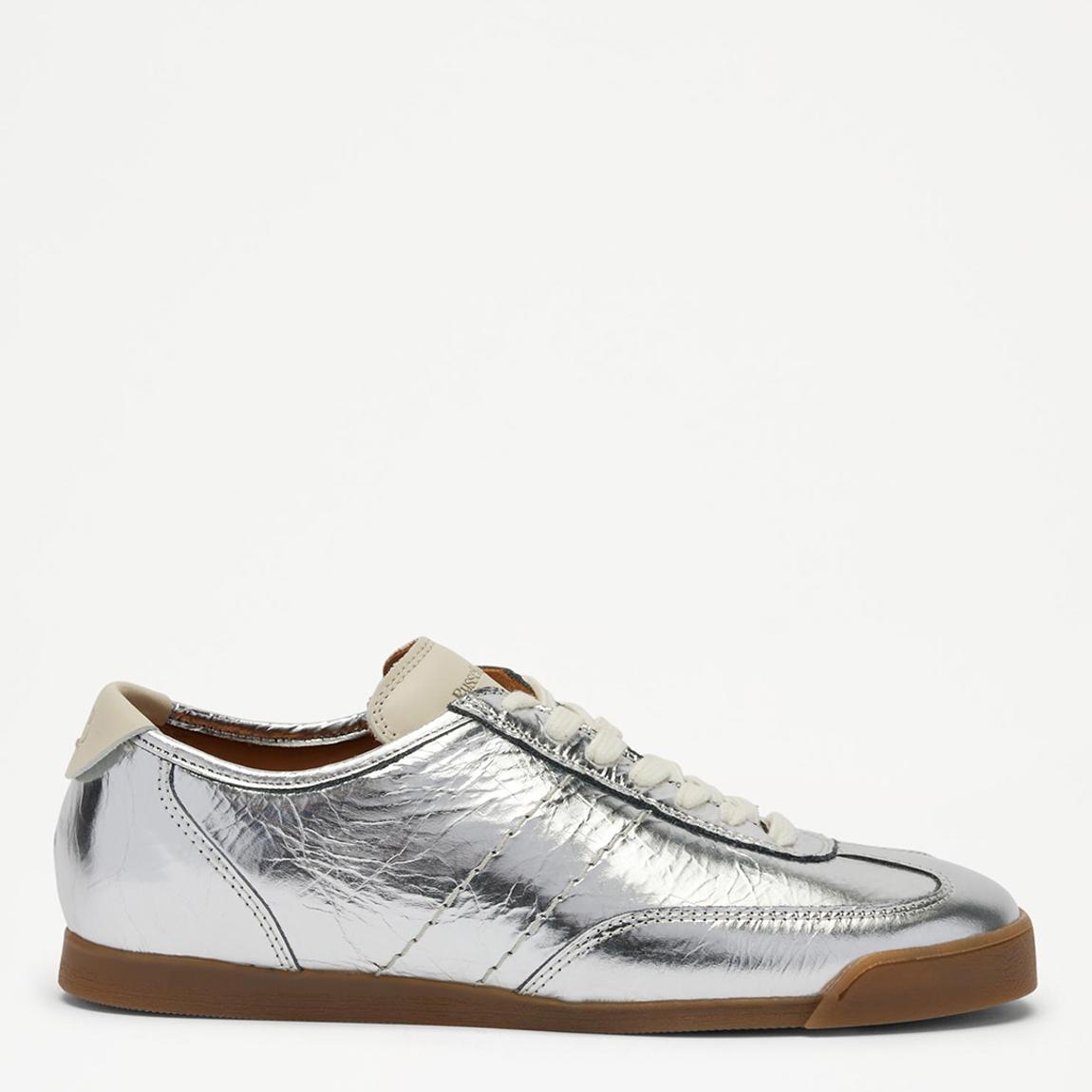 Women's Silver Budds Leather Lace Up Trainers main product photo