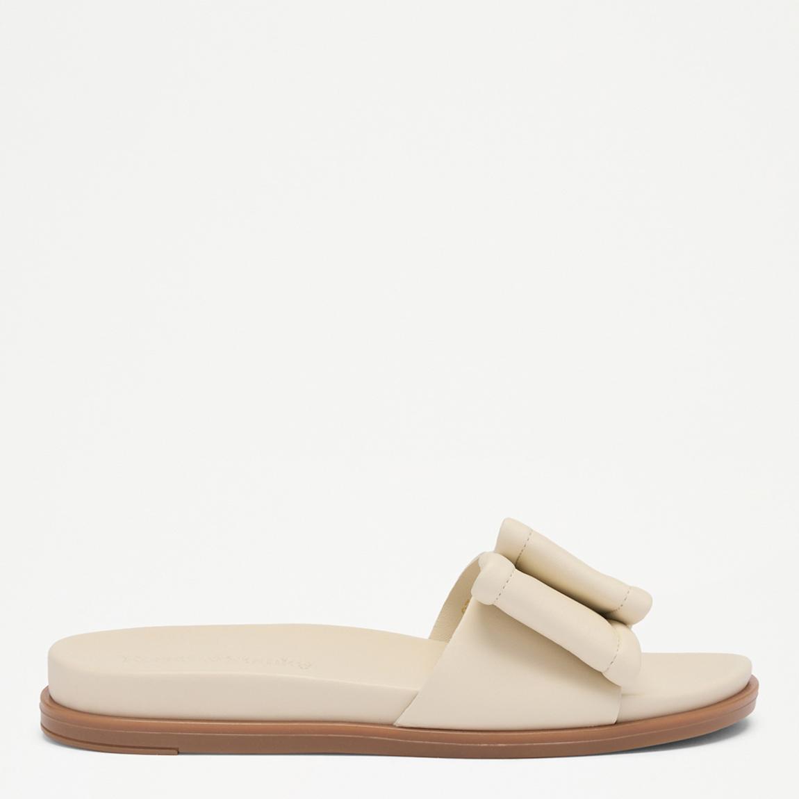 Women's Off White Beline Footbed Leather Flat Mule Sandal  main product photo