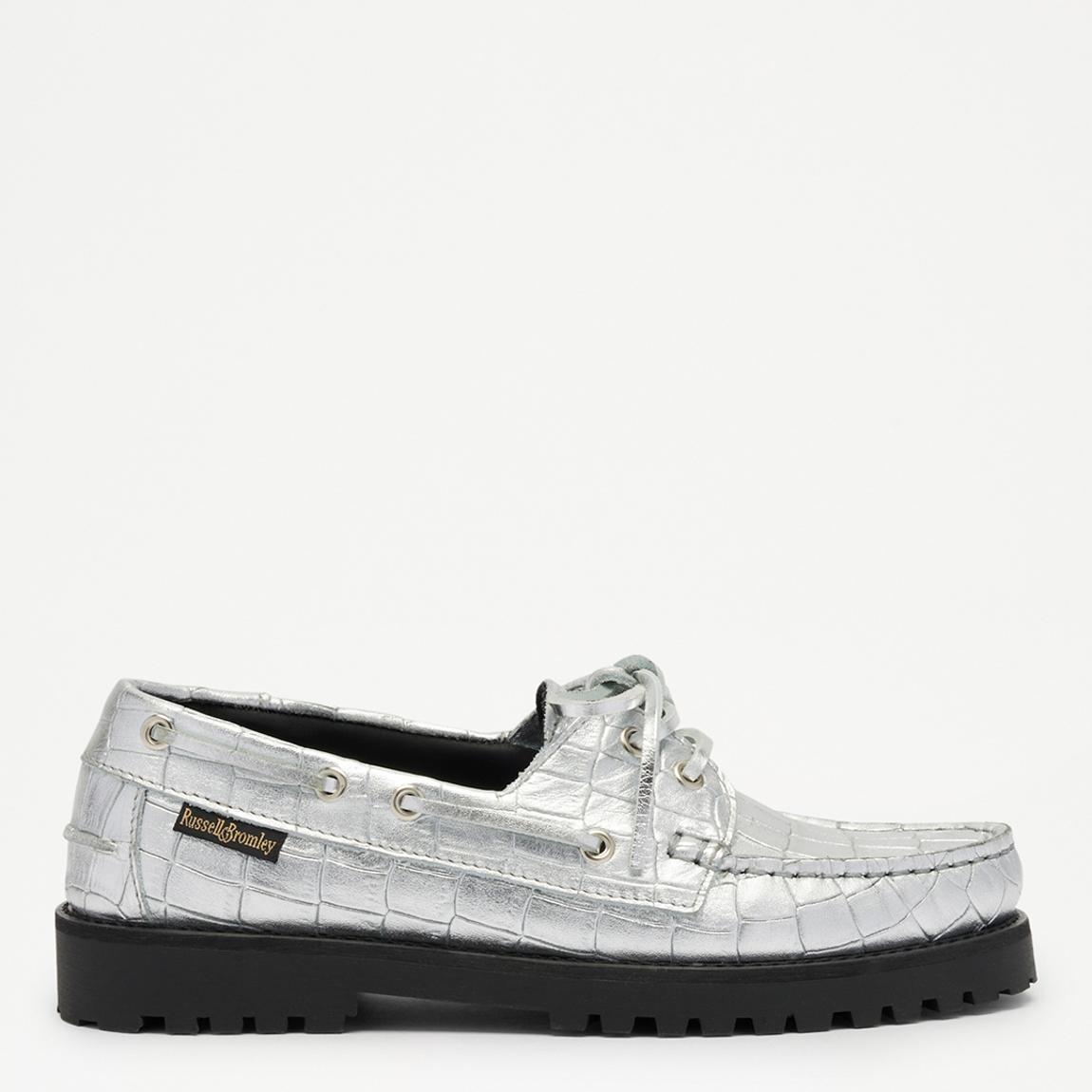 Women's Silver Croc Johnby Lace Up Boat Shoe main product photo
