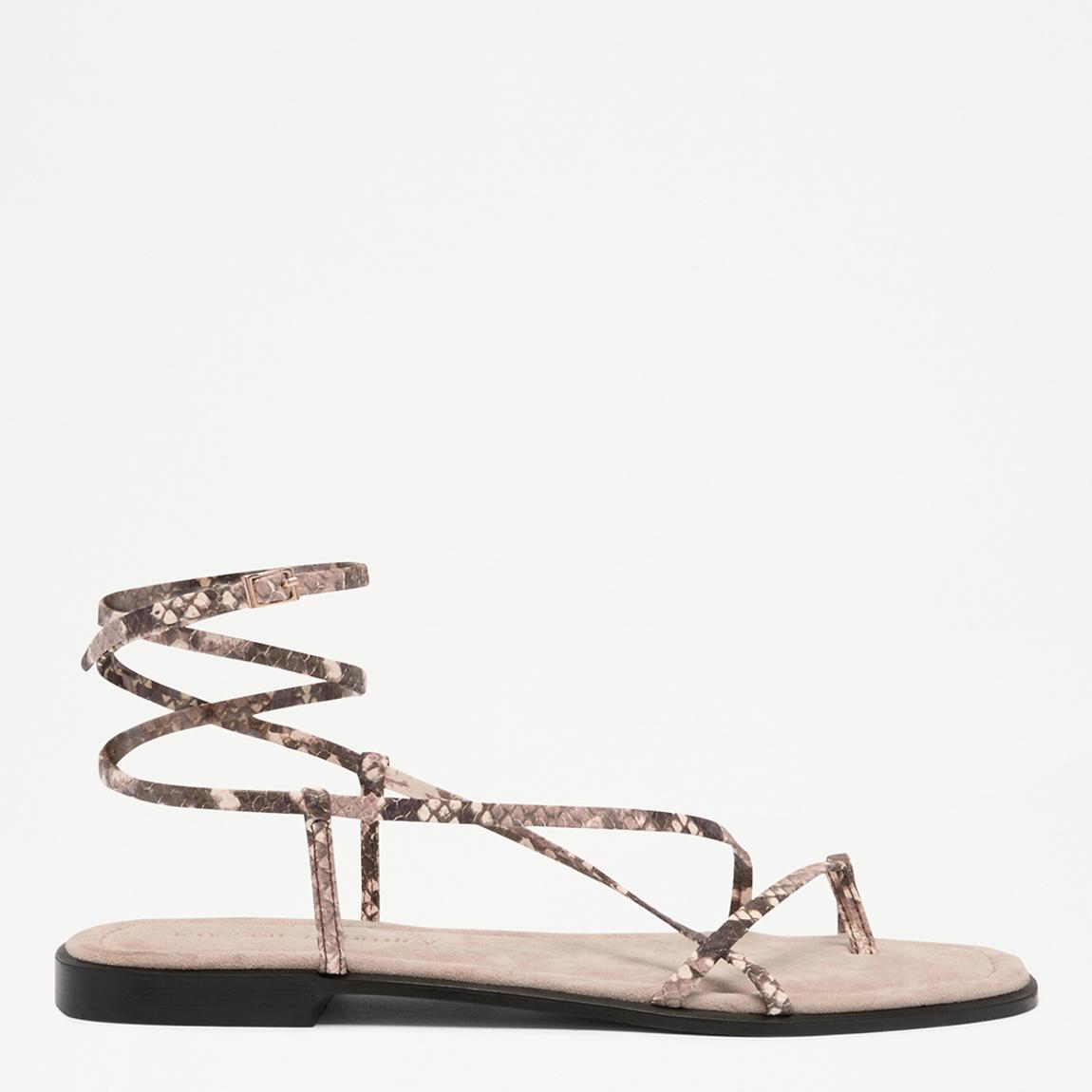 Women's Snake Print Chicksgrove Leather Flat Strappy Sandals main product photo