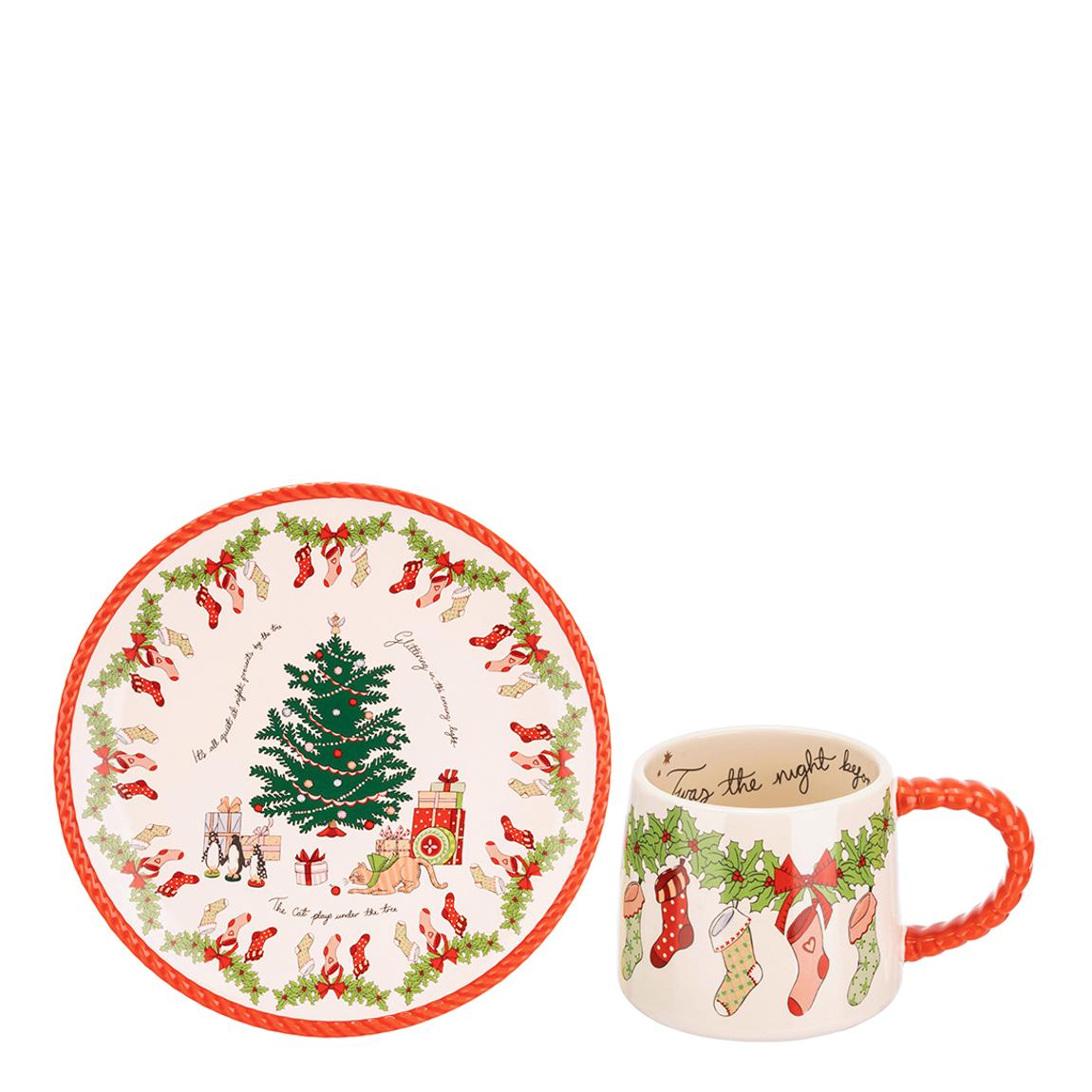 Red Christmas Eve Mini Billie Mug and Plate Set main product photo