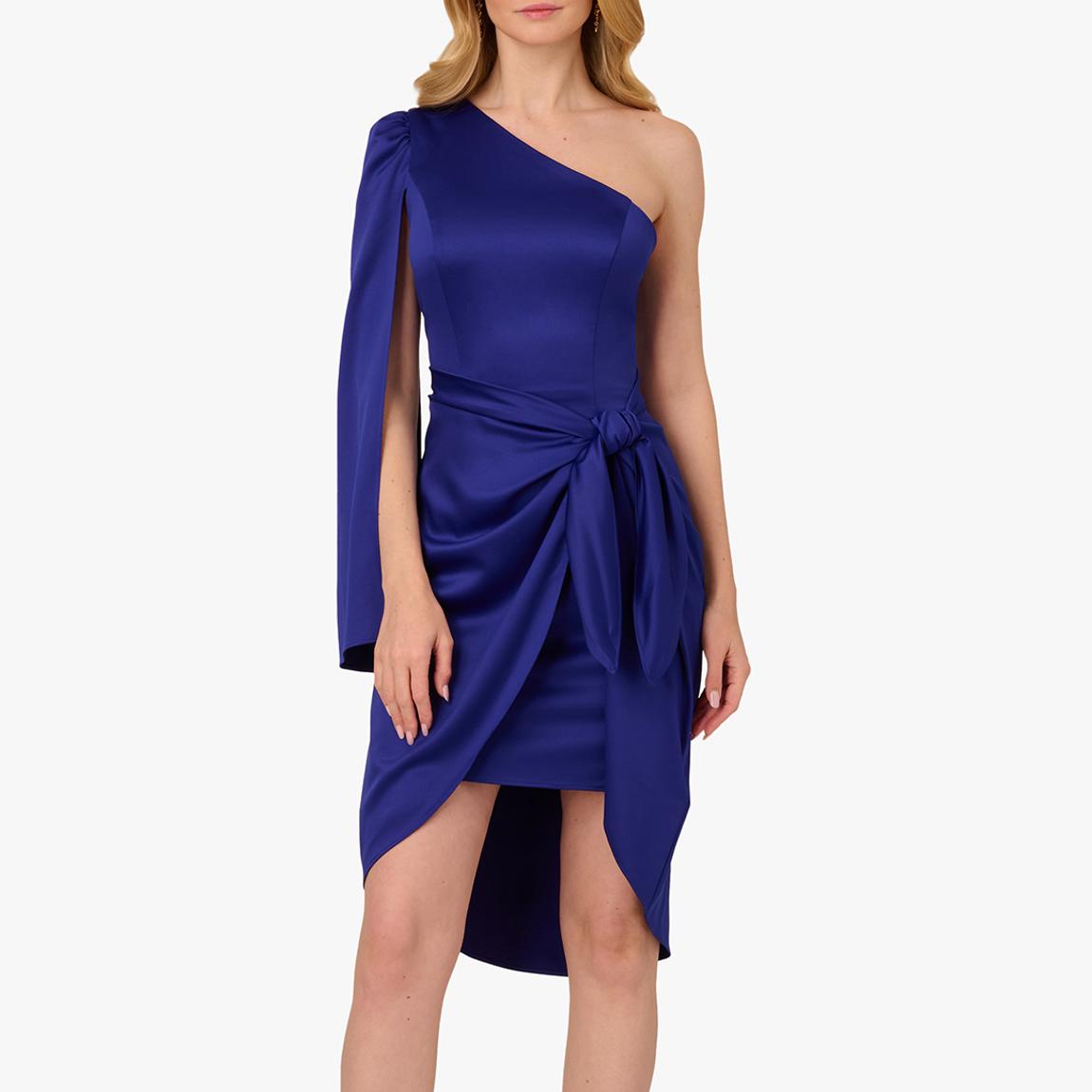 Navy Side Knot Draped Dress main product photo