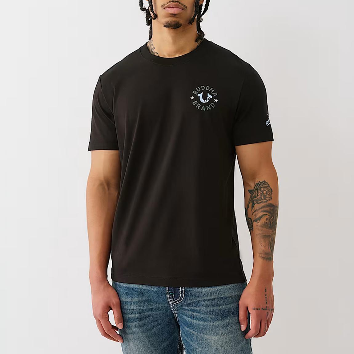 Black Stack Graphic Cotton T-Shirt main product photo
