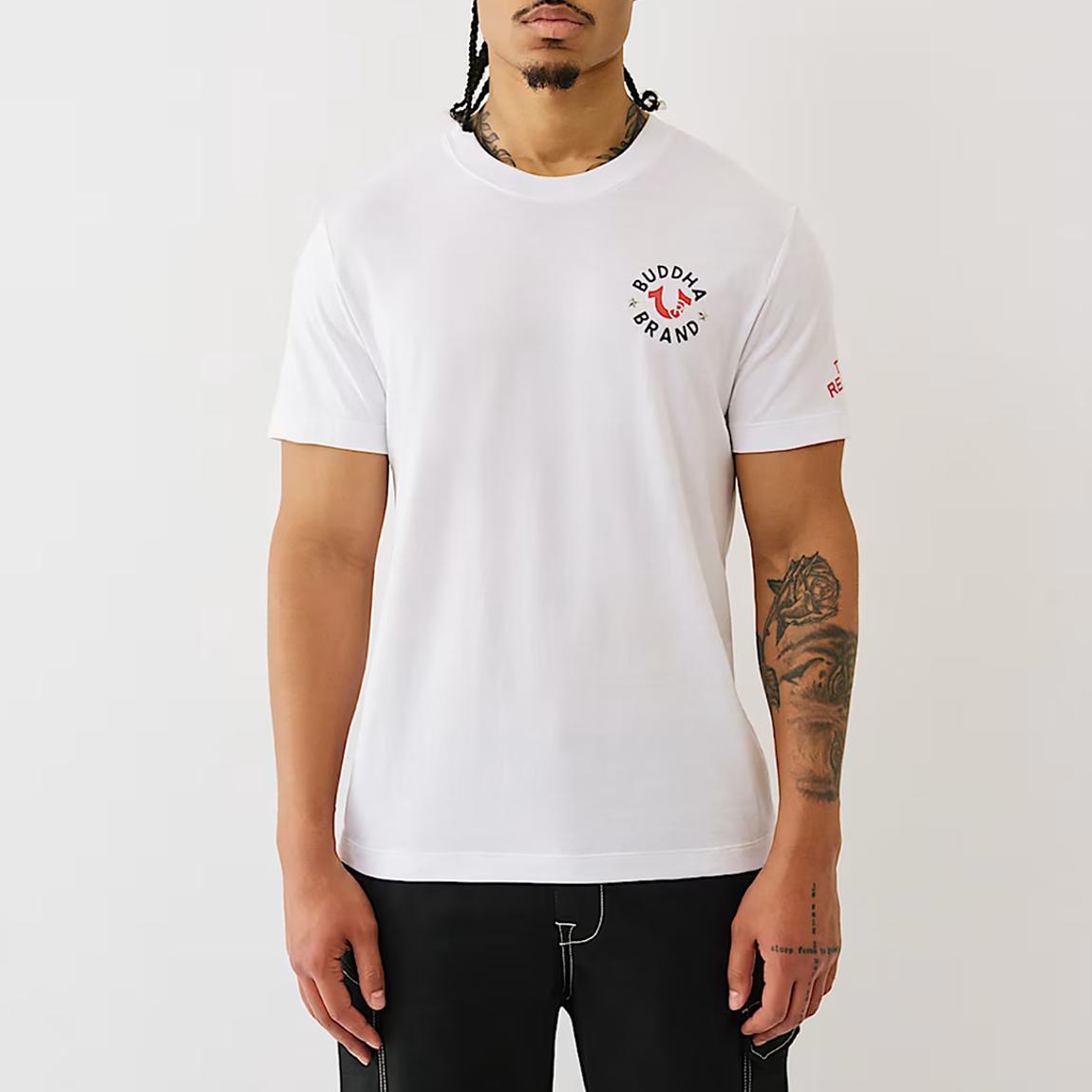 White Stack Graphic Cotton T-Shirt main product photo